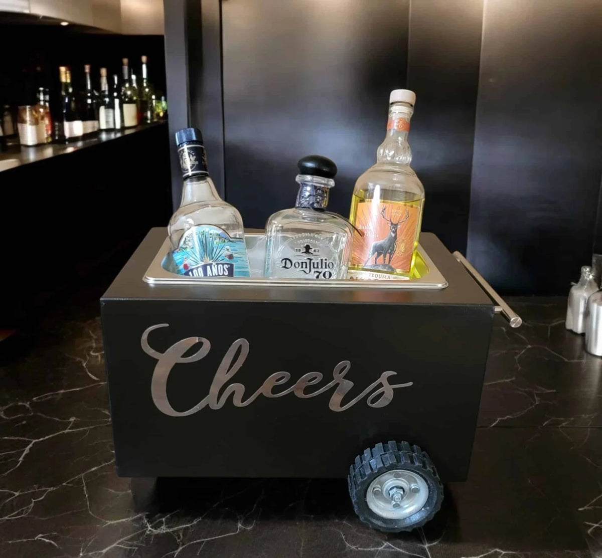 Bottle service Table-Top Bar Cart -Stylish & Functional Drink Service -Brand awareness image 0