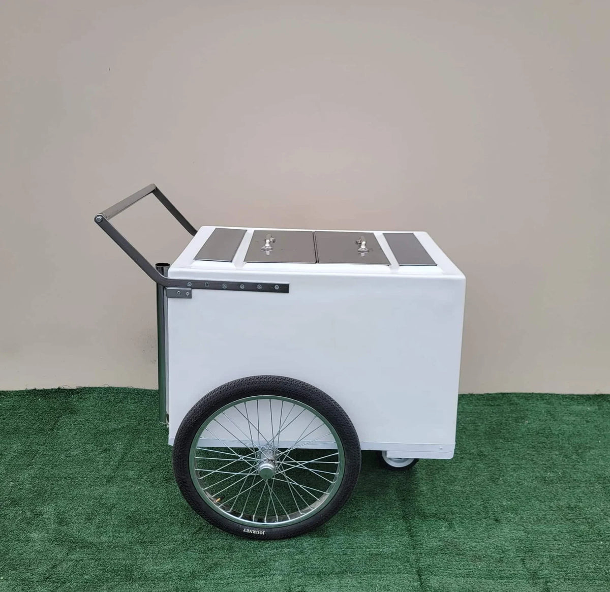 Standard Size Popsicle Cart with Bicycle Tires and Chrome Trim image 0