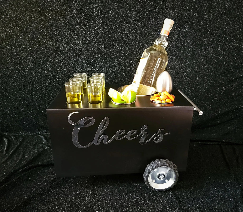 Shot Glass Cart Table-Top Bar – Stylish & Functional Drink Service image 1