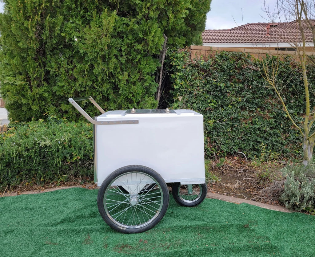 Tall Standard Popsicle Cart with Bicycle Tires & Sleek Chrome Trim image 4