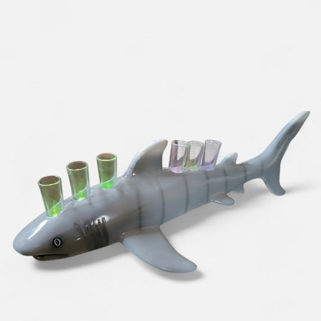 Fiberglass Shark Shot Tray with LED Lights – Bottle Service Shot Tray for Bars, Restaurants, Mariscos & Nightclubs – 6 Shot Glass Holder image 9