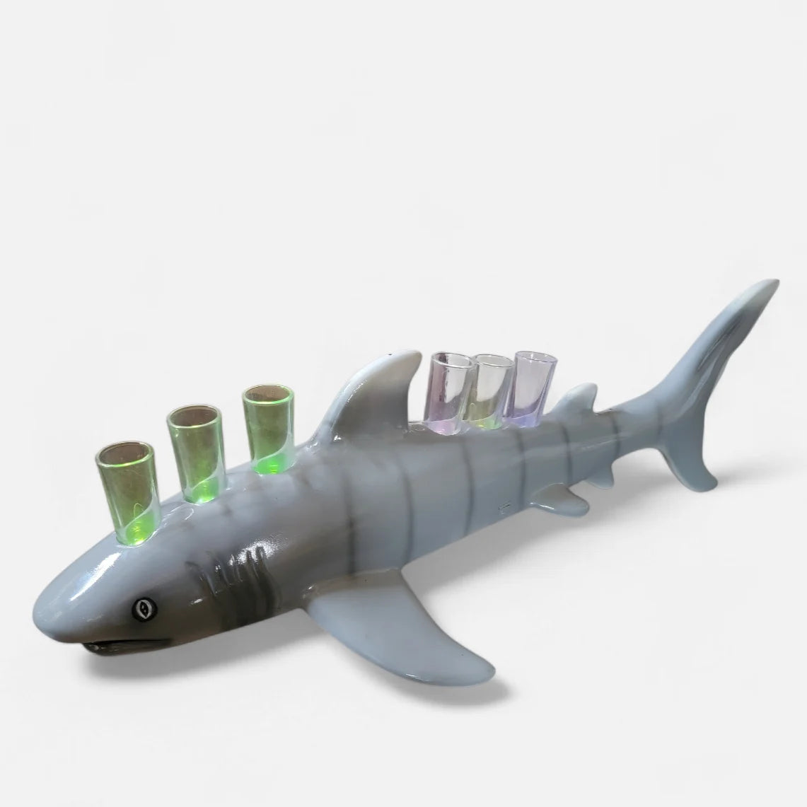 Fiberglass Shark Shot Tray with LED Lights – Bottle Service Shot Tray for Bars, Restaurants, Mariscos & Nightclubs – 6 Shot Glass Holder image 9