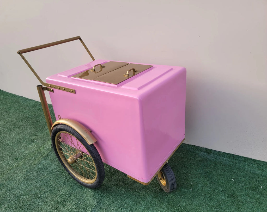 Standard Pink Popsicle Cart with Gold Trim for Events & Businesses image 4