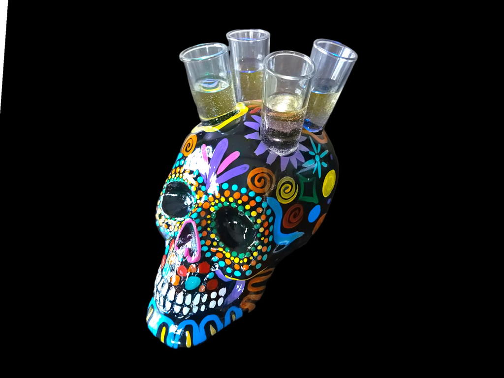 Black Skull Tequila Flight Tray with Lights for Unique Events image 1