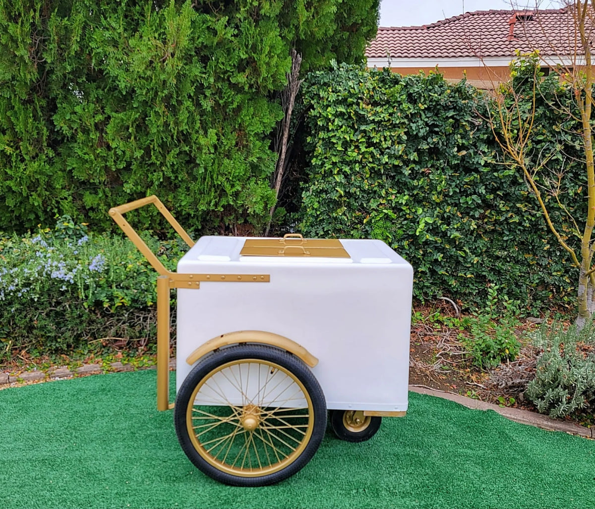 Elegant Standard Size Popsicle Cart – White with Gold Trim image 2