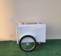 Standard White Popsicle Cart with Fenders and Bicycle Tires image 0