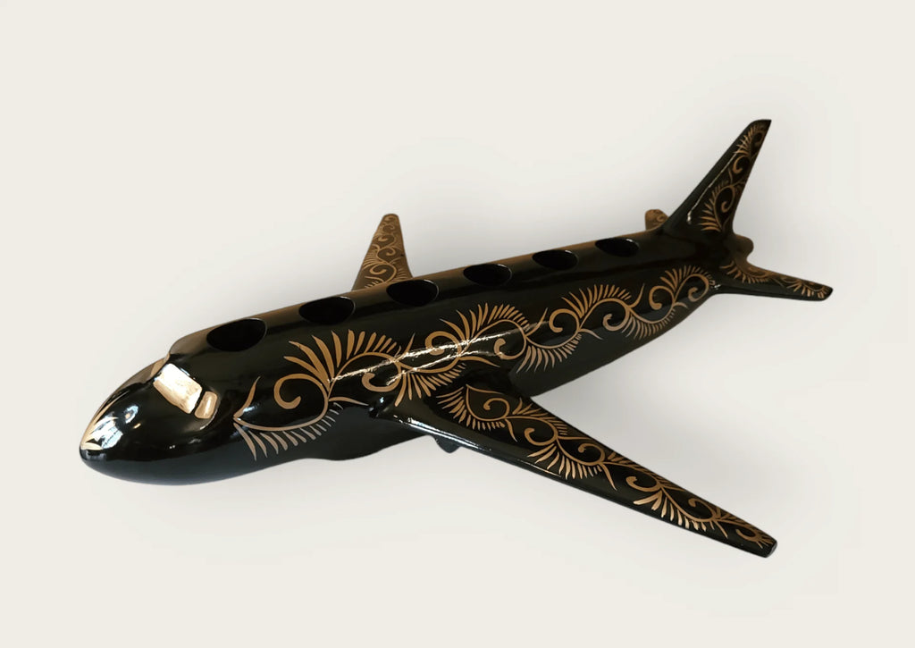 6 Shot Black Fiberglass Airplane Tequila Flight Tray with Stunning Lights image 5