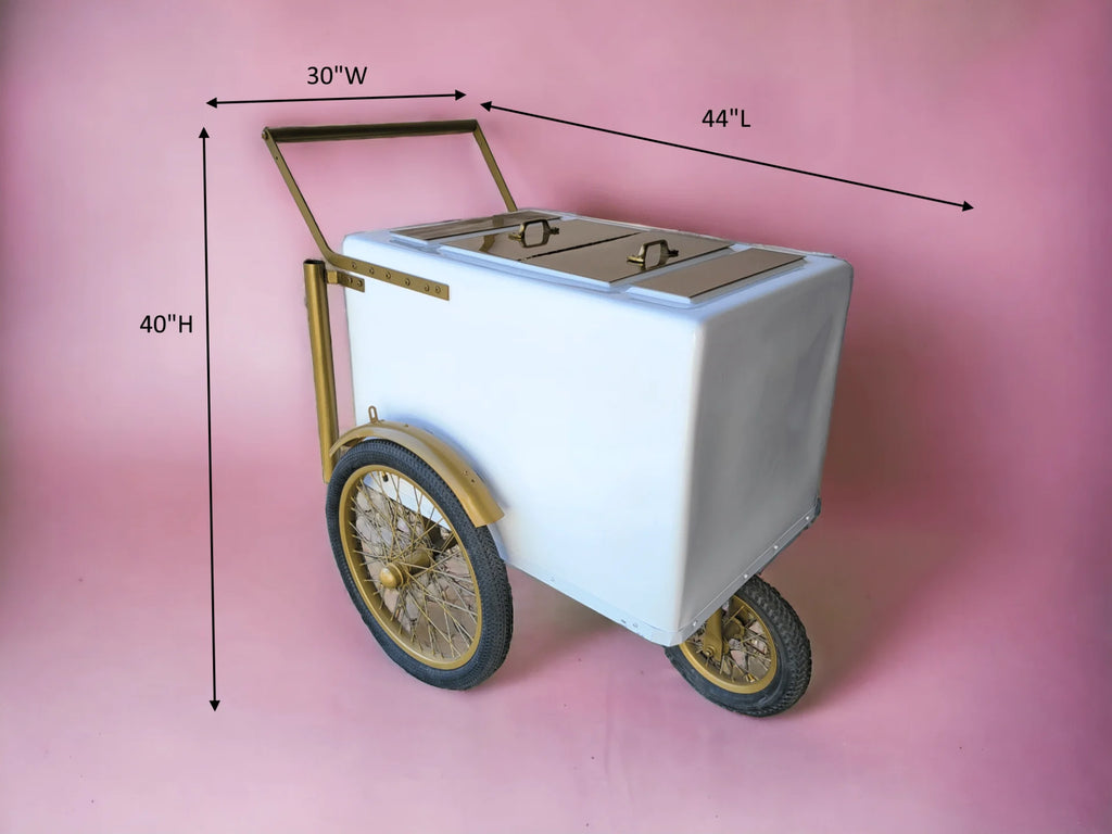 Tall Standard Size Popsicle Cart with Gold Trim and Bicycle Tires and 3 top openings image 10