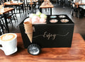 Ice Cream Cart / Table Top Snack Cart with 2 Containers – Fun & Creative Display<span> - </span>Black image