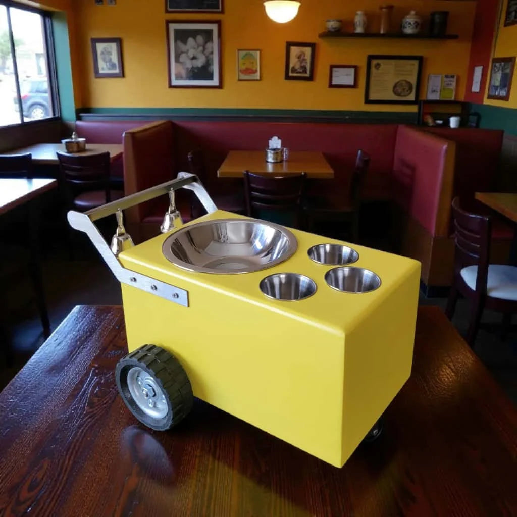Colorful Small Table Top Ice Cream Cart / Snack Cart / Churro cart  – Boost Your Business<span> - </span>Yellow image