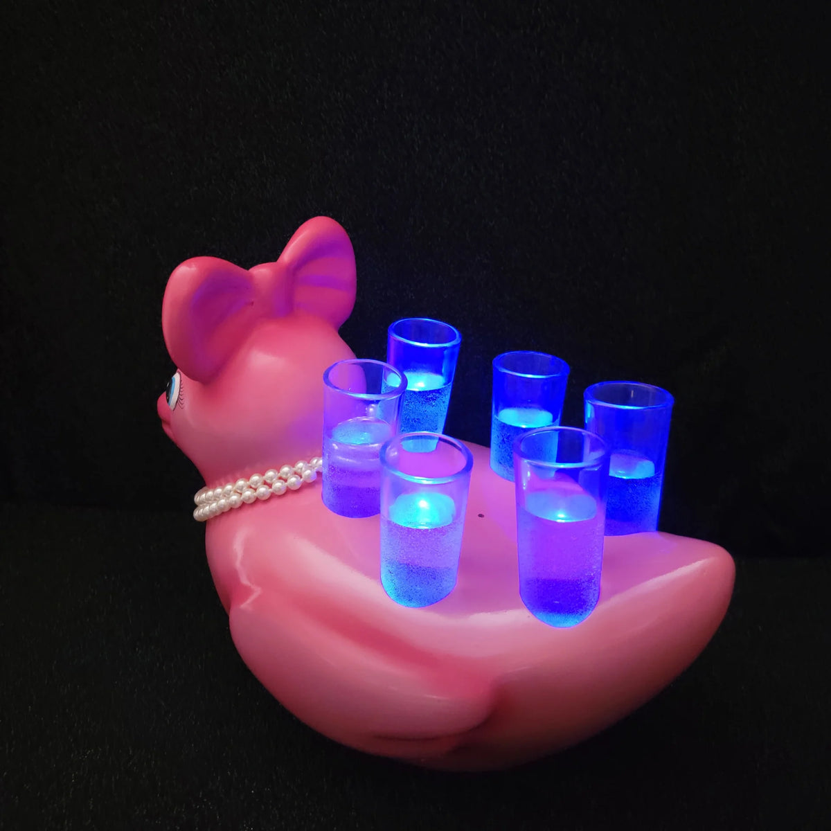 Pink LED Duck Shot Tray for 6 – Light Up Shot Glass Holder | Unique Party Shot Flight Tray for Bars & Bachelorette Parties image 6