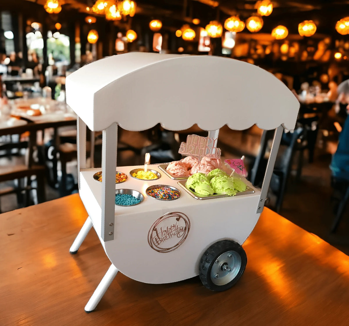Table Top Gelato Cart / Ice Cream Cart – Boost Sales & Delight Customers<span> - </span>White image
