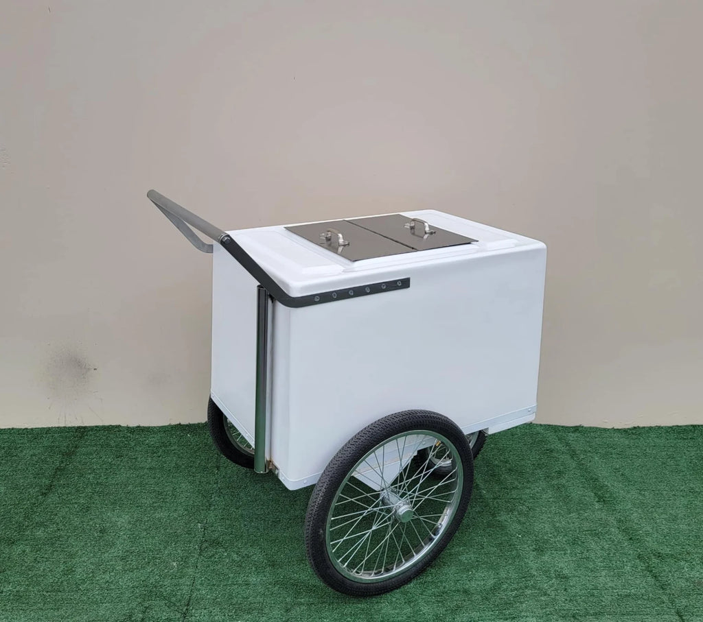Tall Standard Popsicle Cart with Bicycle Tires & Sleek Chrome Trim image 6