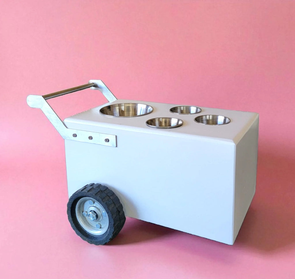 Mini Table Top Churro Cart, Esquite Cart, Elote Cart, Corn Cart, Dessert Display Cart for Home or Business with 3 toppings containers image 12