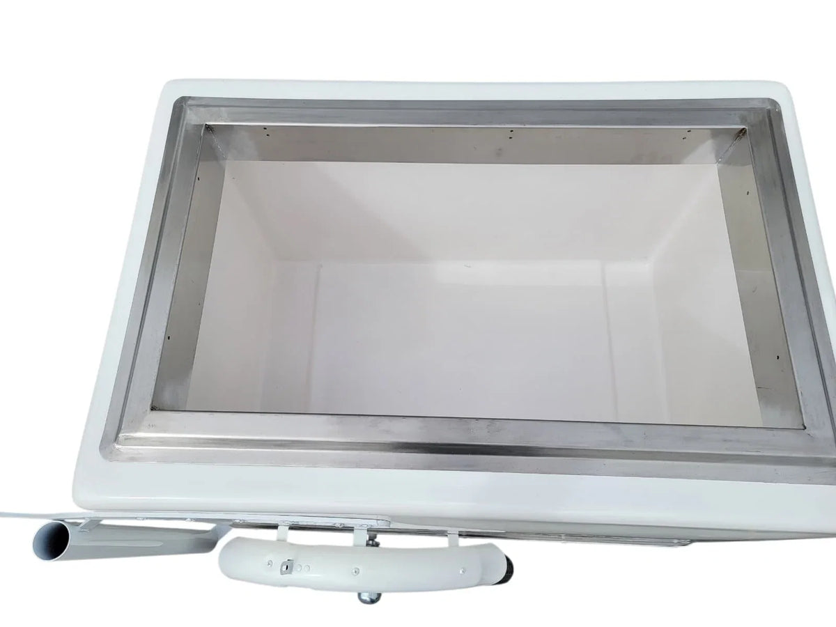 Tall Standard size Popsicle cart, Paleta Cart, Ice Cream Cart with XL reinforced flip door, bicycle tires, fenders all white image 8