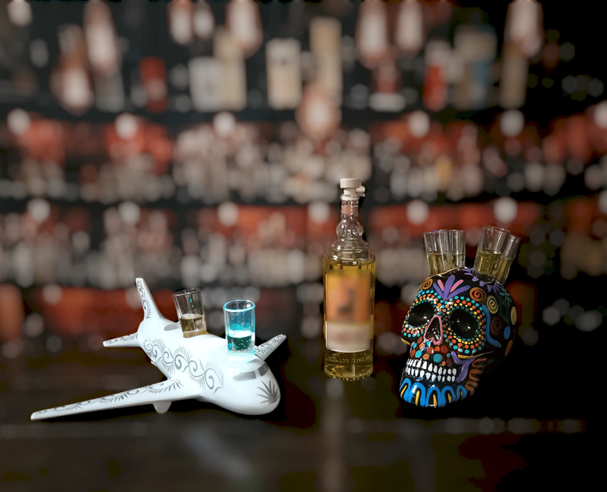 Black Skull Tequila Flight Tray with Lights for Unique Events image 2