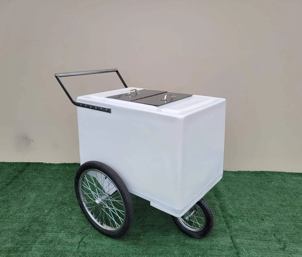Tall Standard Popsicle Cart with Bicycle Tires & Sleek Chrome Trim image 5