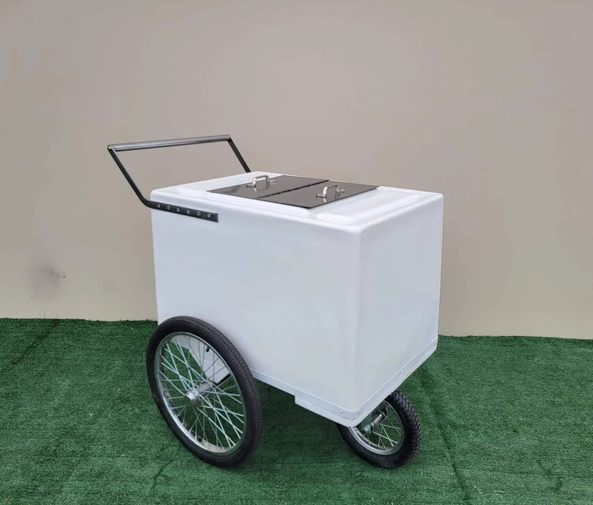 Tall Standard Popsicle Cart with Bicycle Tires & Sleek Chrome Trim image 5