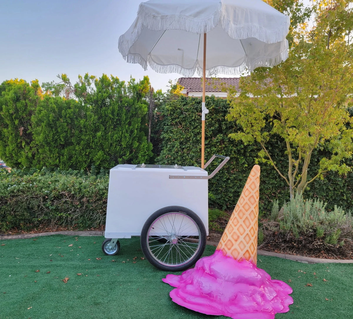Melting Ice Cream Cone Prop 33.75” Upside Down – Pink Decoration image 0