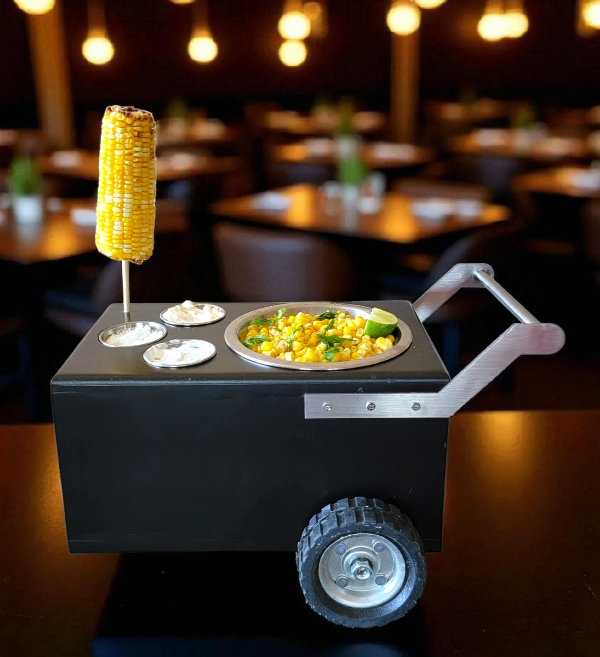 Charming Tabletop Snack Cart, Corn Cart – Perfect for Street-Style Esquites, corn on the cob, Ice cream & Treats image 1