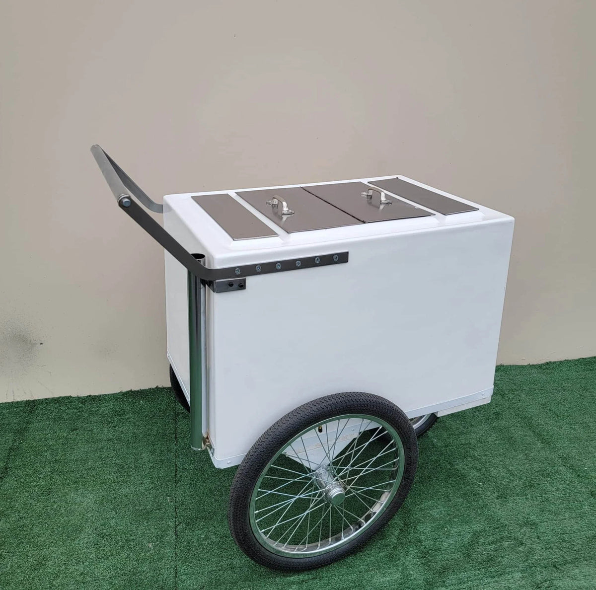 Tall Standard Popsicle Cart with Bicycle Tires &amp; Chrome Trim, 3 top openings image 2