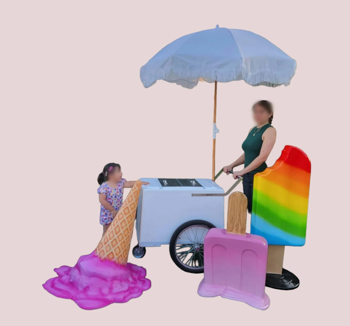 Melting Ice Cream Cone Prop 33.75” Upside Down – Pink Decoration image 4