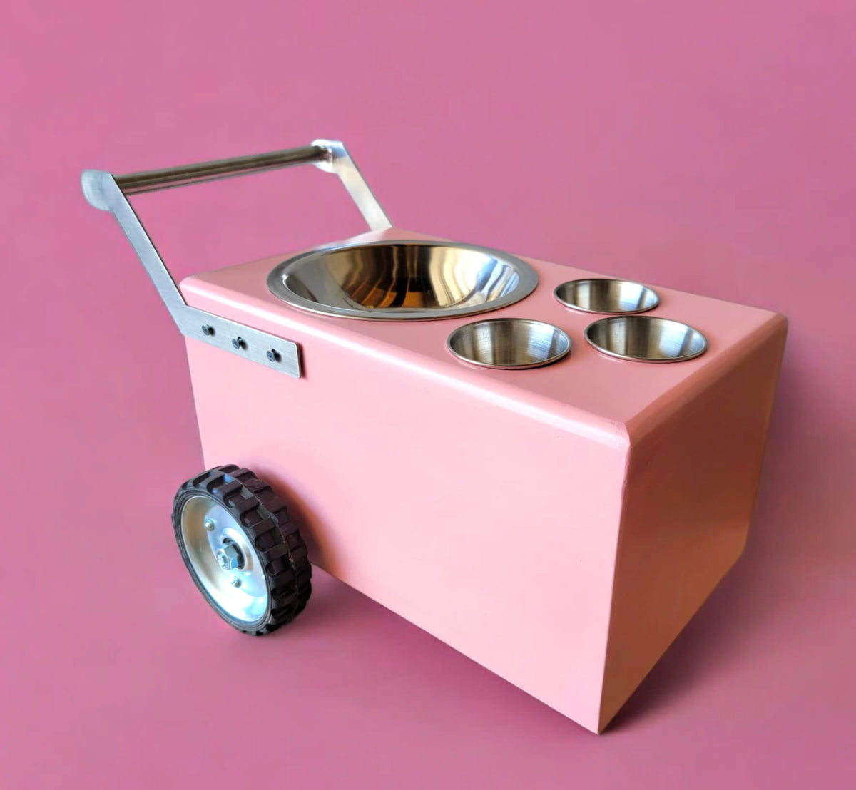 Charming Tabletop Snack Cart, Corn Cart – Perfect for Street-Style Esquites, corn on the cob, Ice cream & Treats<span> - </span>Pink image
