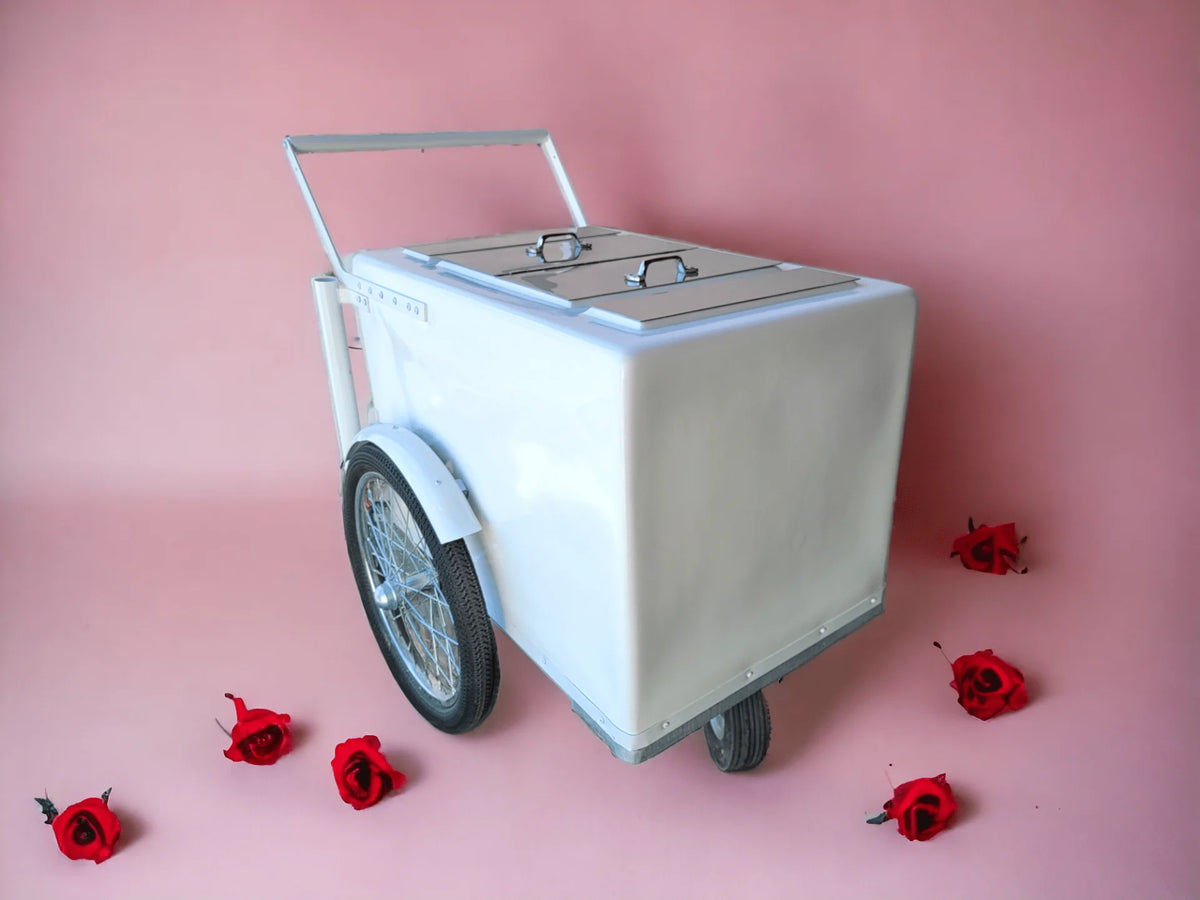 Standard White Popsicle Cart with Fenders and Bicycle Tires image 4