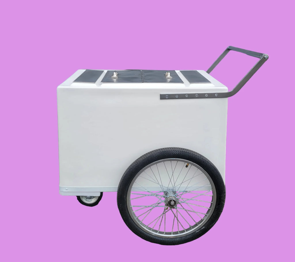 Standard Size Popsicle Cart with Bicycle Tires and Chrome Trim image 1