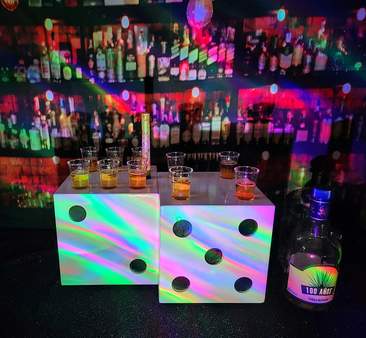 Dice Shaped Tasting Flight Tray – Fun Las Vegas-Themed Decor image 0