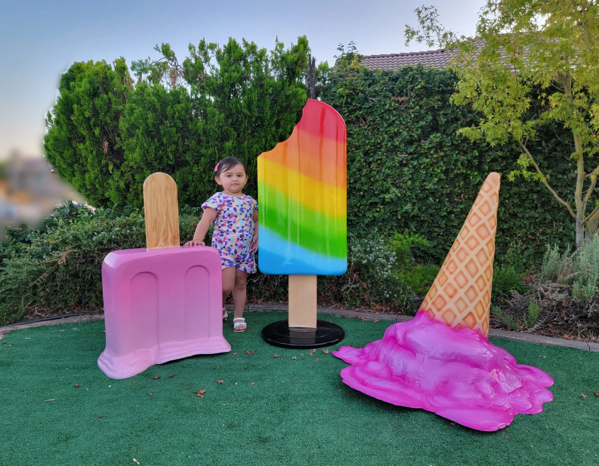 Melting Ice Cream Cone Prop 33.75” Upside Down – Pink Decoration image 3