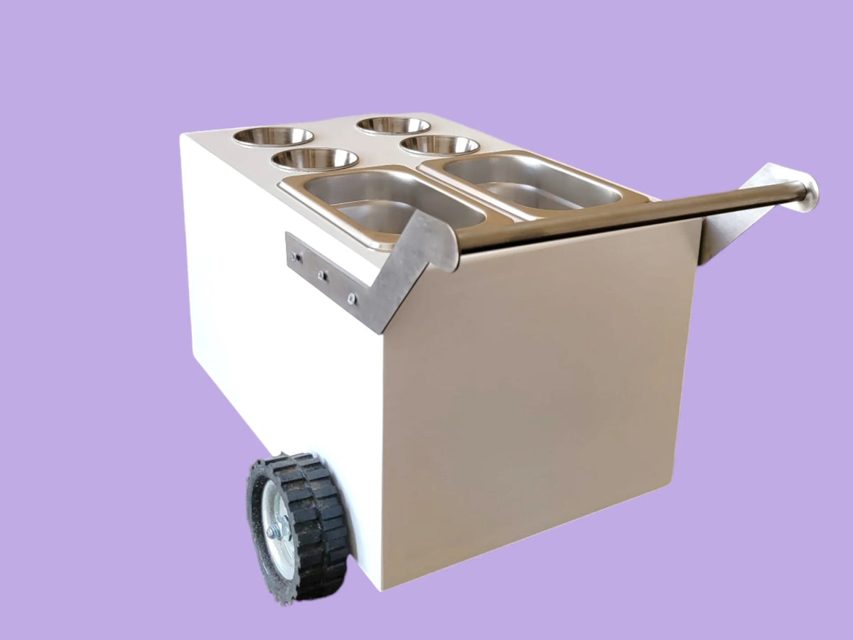Table Top 2 compartments Ice Cream Cart / Snack Cart/Churro cart with Paleta Cart Handle - Boost your sales