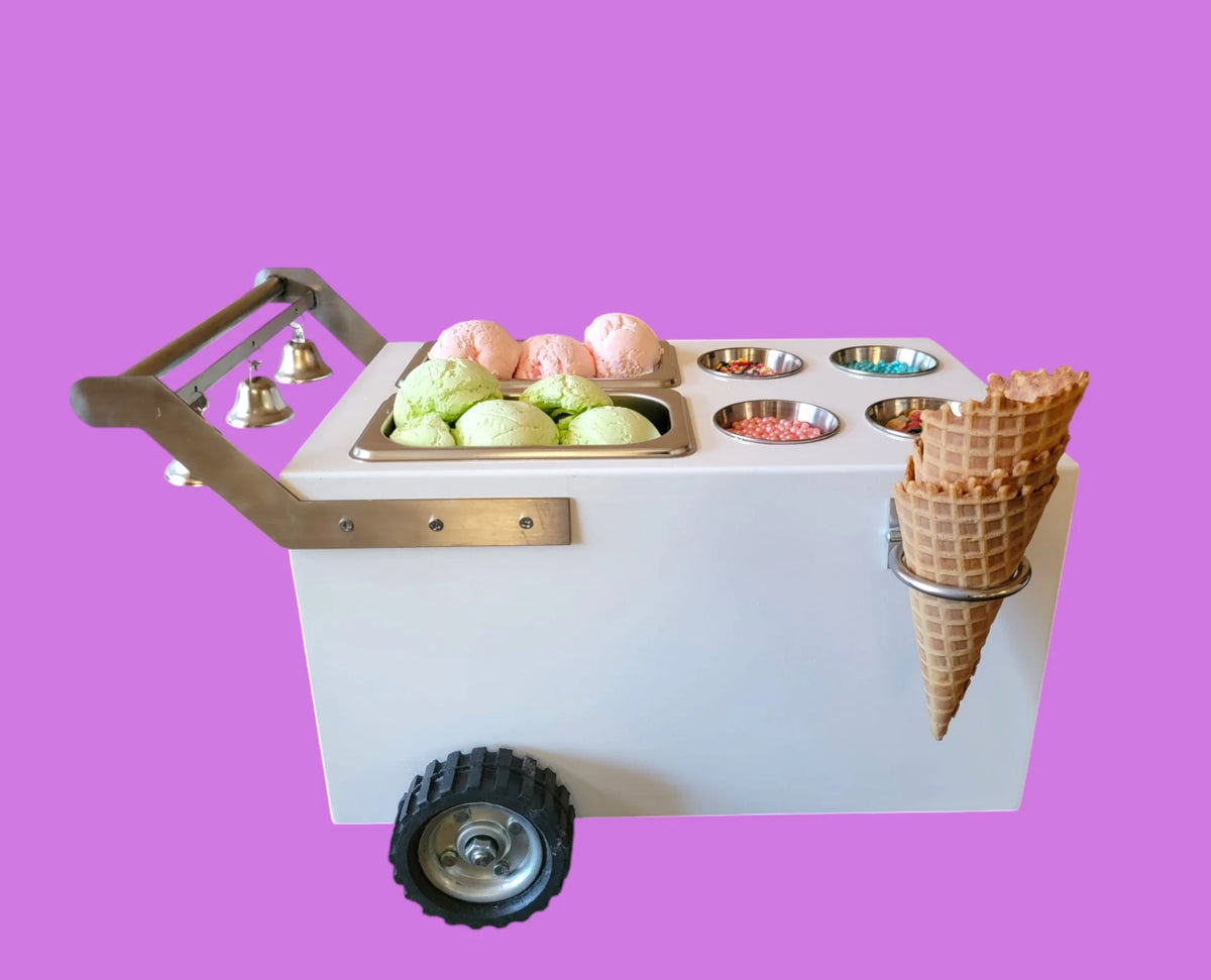 Table Top 2 compartments Ice Cream Cart / Snack Cart/Churro cart with Paleta Cart Handle - Boost your sales