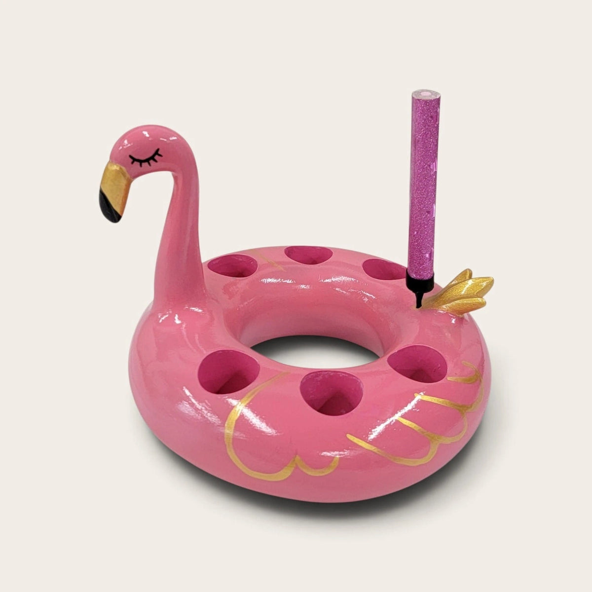 Pink LED Flamingo Shot Tray for 6 – Light Up Shot Glass Holder | Unique Party Shot Flight Tray for Bars & Bachelorette Parties