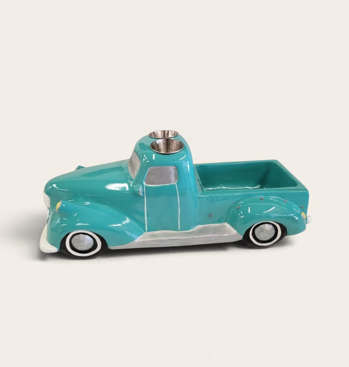 Mint Classic Truck Shot Flight Tray with LED Lights, Handmade 6 Shot Glass Holder