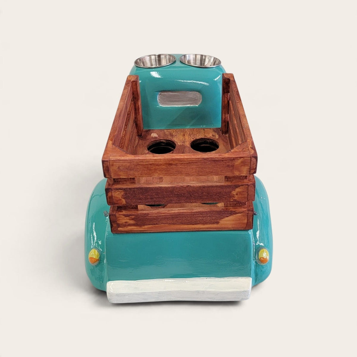 Mint Classic Truck Shot Flight Tray with LED Lights, Handmade 6 Shot Glass Holder