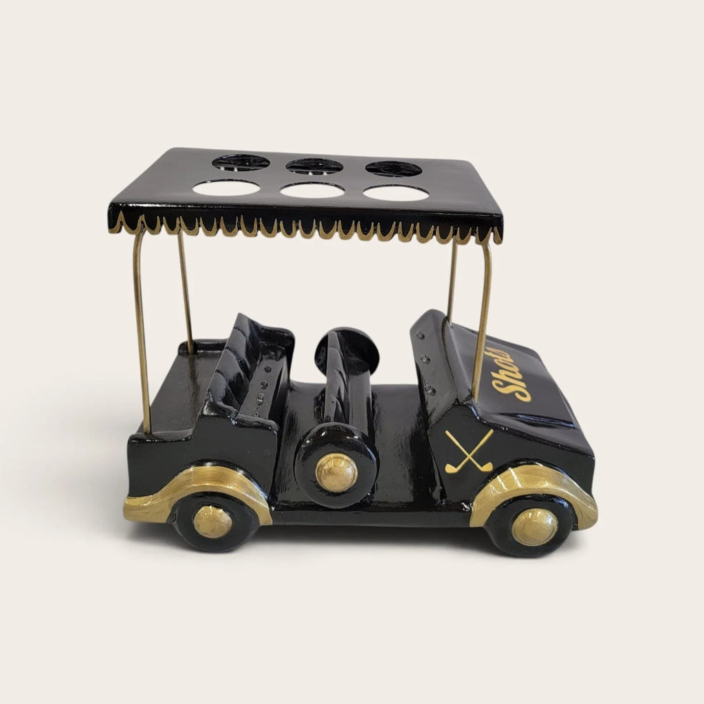 Black/Gold Golf Cart Shot Flight Tray with LED Lights | Golf Cart Tequila Shot Holder | Shot Glass Serving Tray | Golf Lover Gift | Bar & Restaurant Drink Service