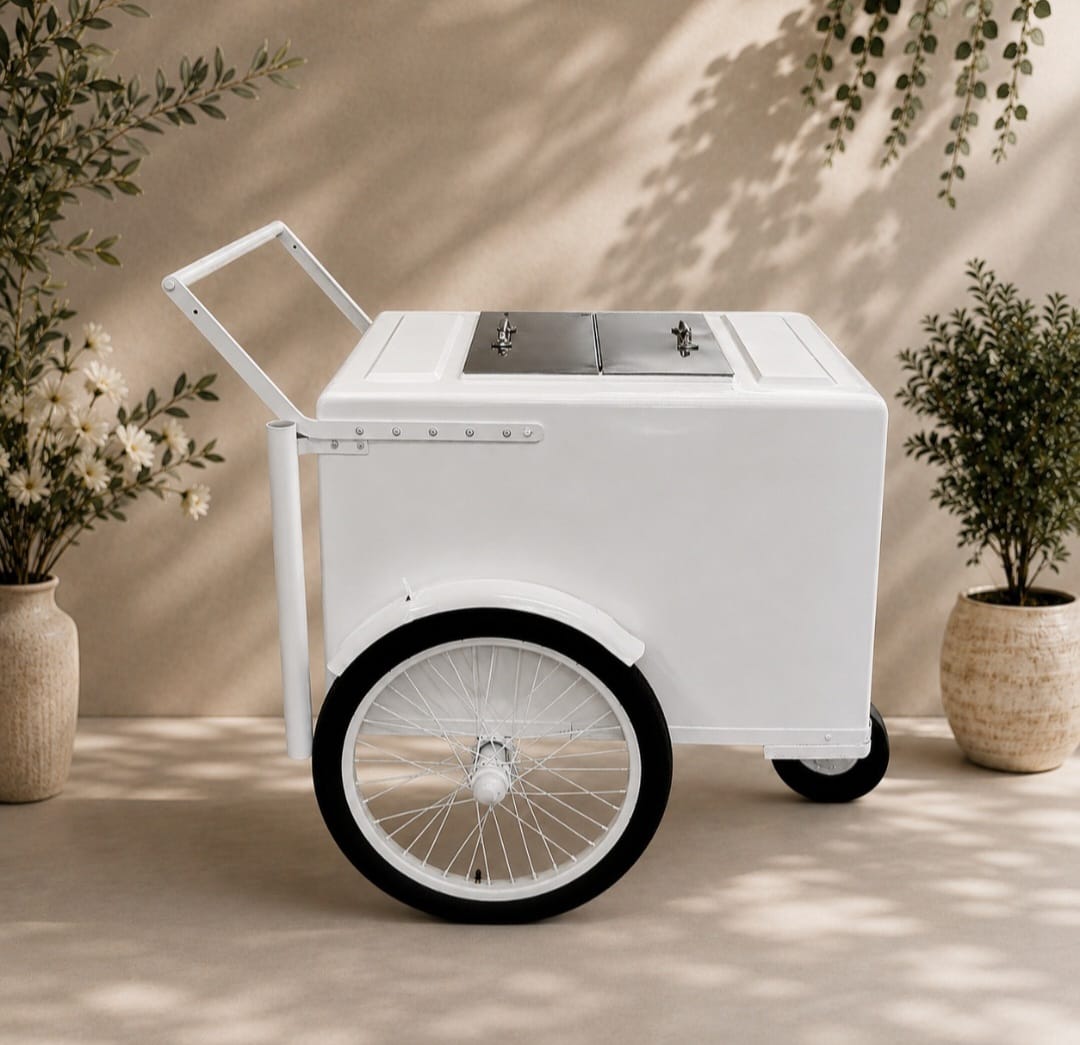 Popsicle Cart all white with Fenders Standard Size – Sleek & Functional All white