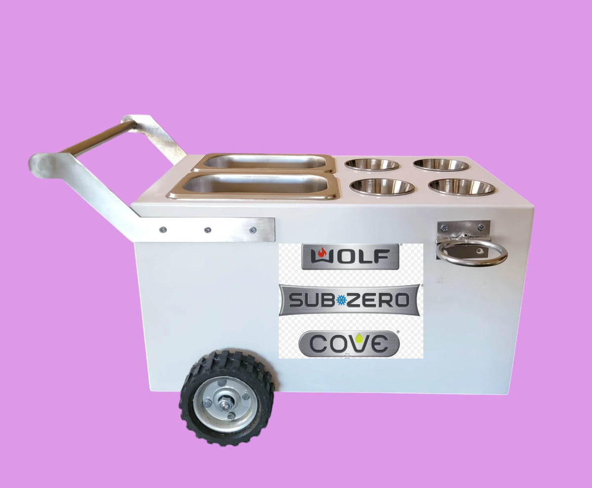 Table Top 2 compartments Ice Cream Cart / Snack Cart/Churro cart with Paleta Cart Handle - Boost your sales