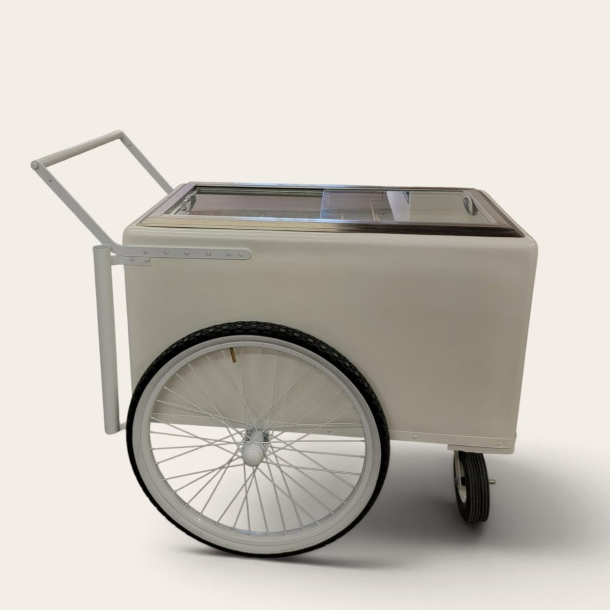 Elegant Large White Popsicle Cart with Sliding Glass Doors – 3 Unique Looks