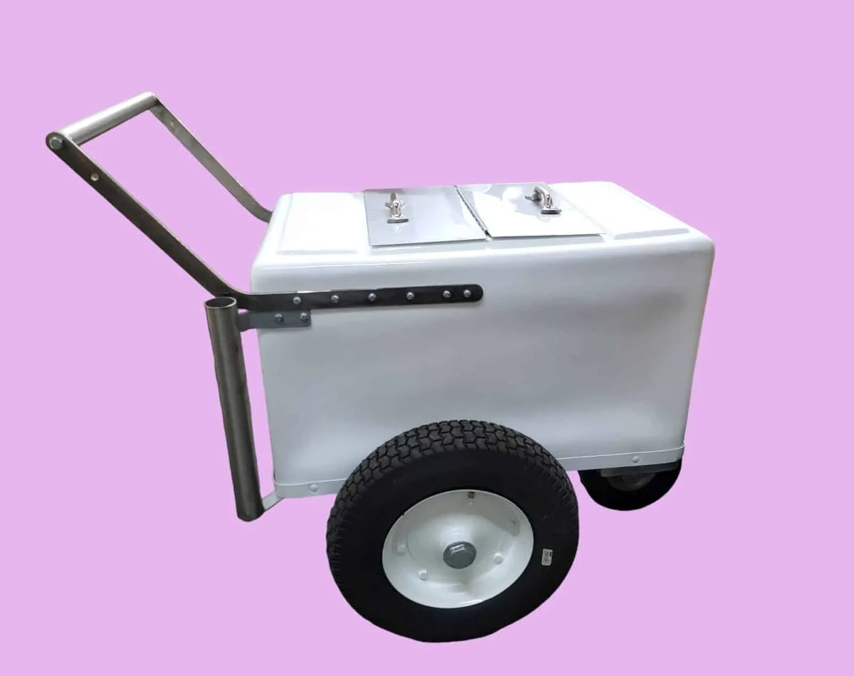 Classic Popsicle Cart Small Size – White with Thick Tires image 0