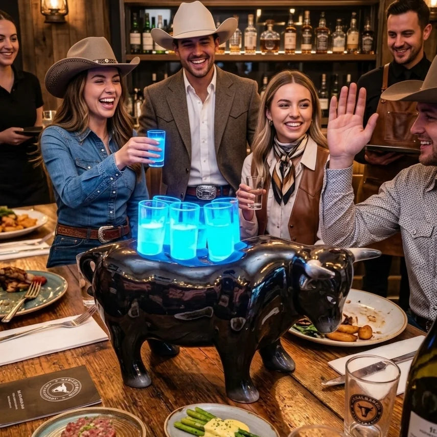 LED Bull Shot Flight Tray – Small Black Fiberglass Tequila Tasting Tray with Multicolor LED Lights image 2