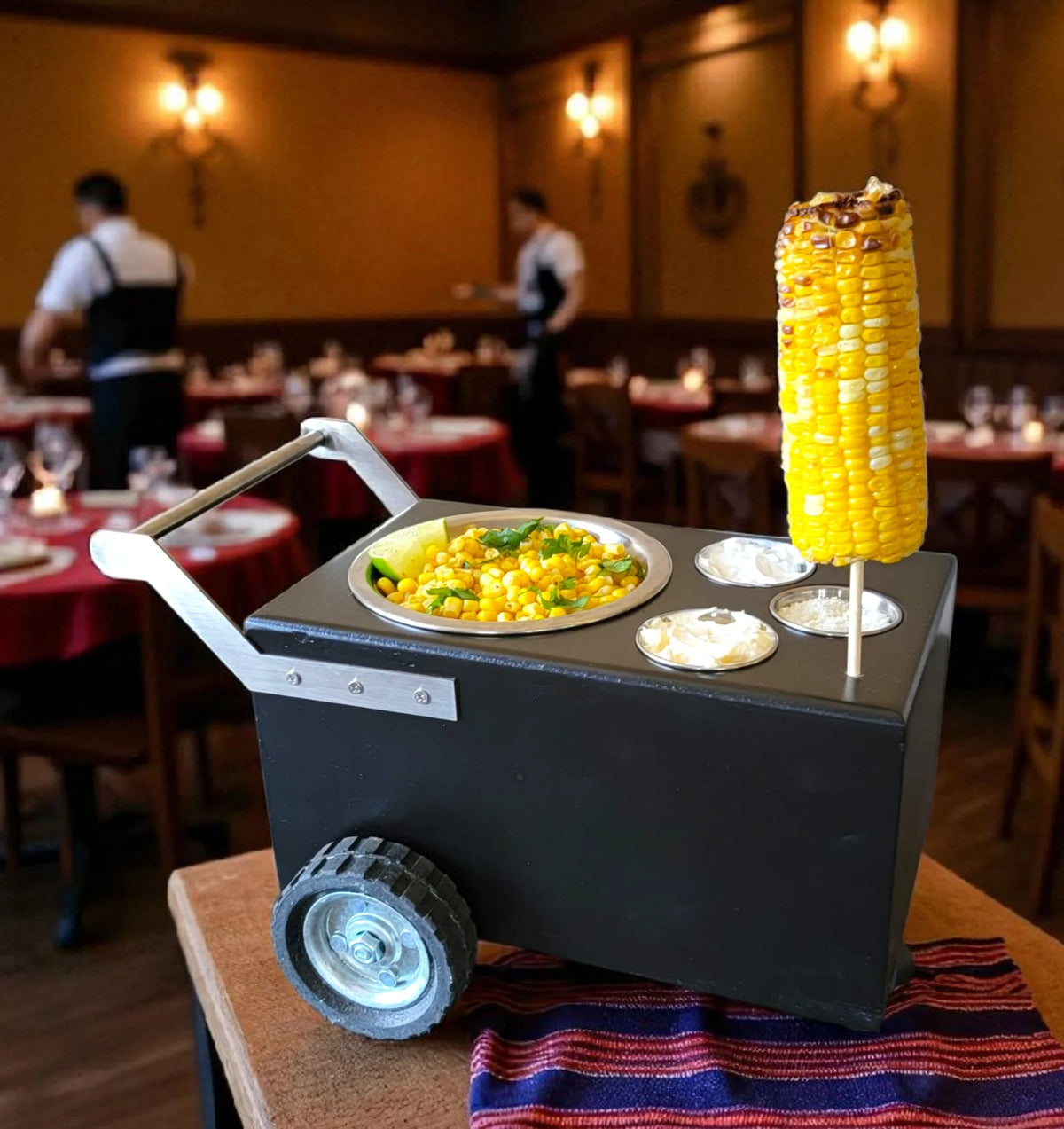 Charming Tabletop Snack Cart, Corn Cart – Perfect for Street-Style Esquites, corn on the cob, Ice cream & Treats image 0