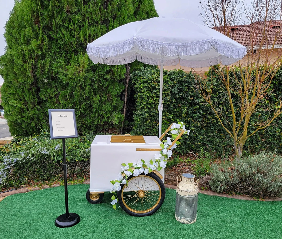 Elegant Standard Size Popsicle Cart – White with Gold Trim image 1