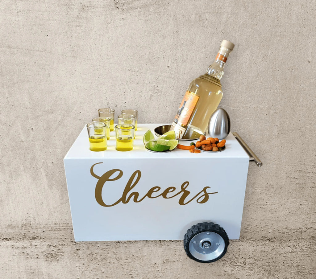 Shot Glass Cart Table-Top Bar – Stylish & Functional Drink Service image 0
