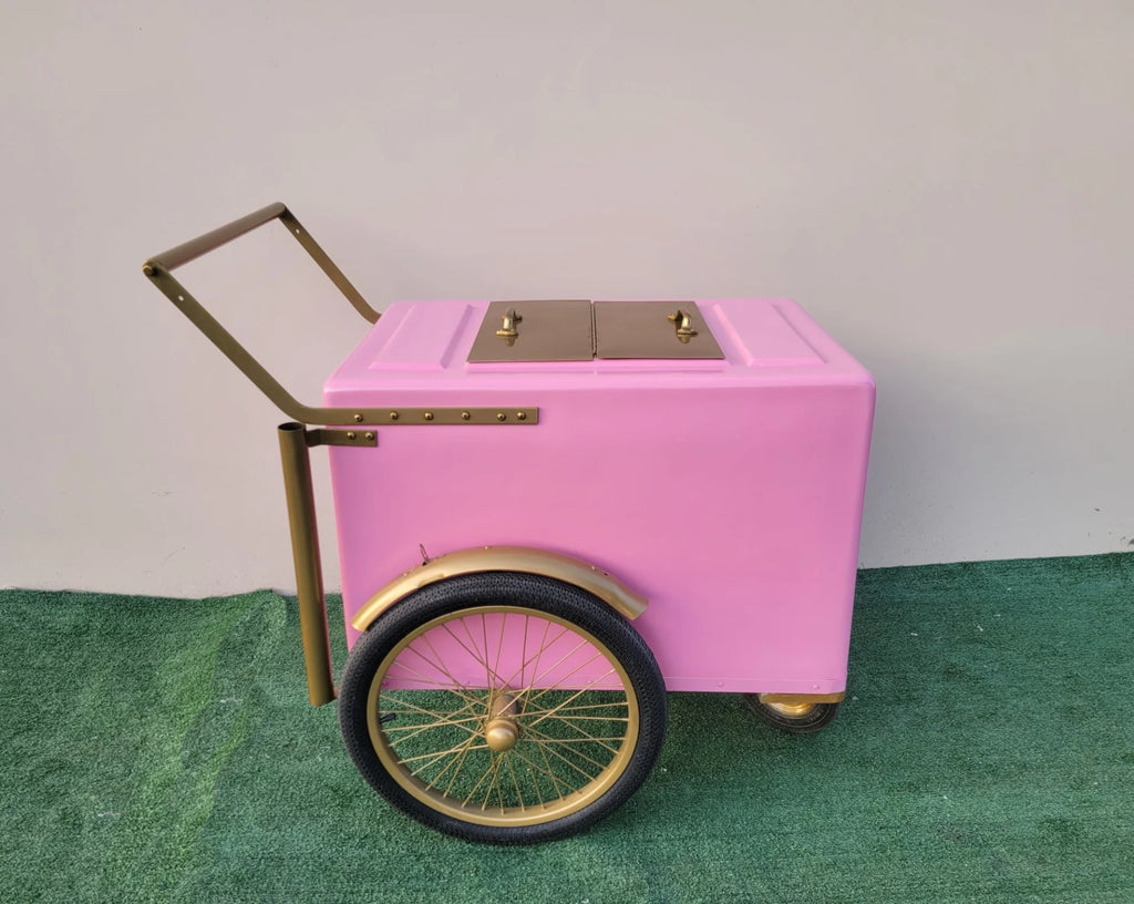 Standard Pink Popsicle Cart with Gold Trim for Events & Businesses image 5