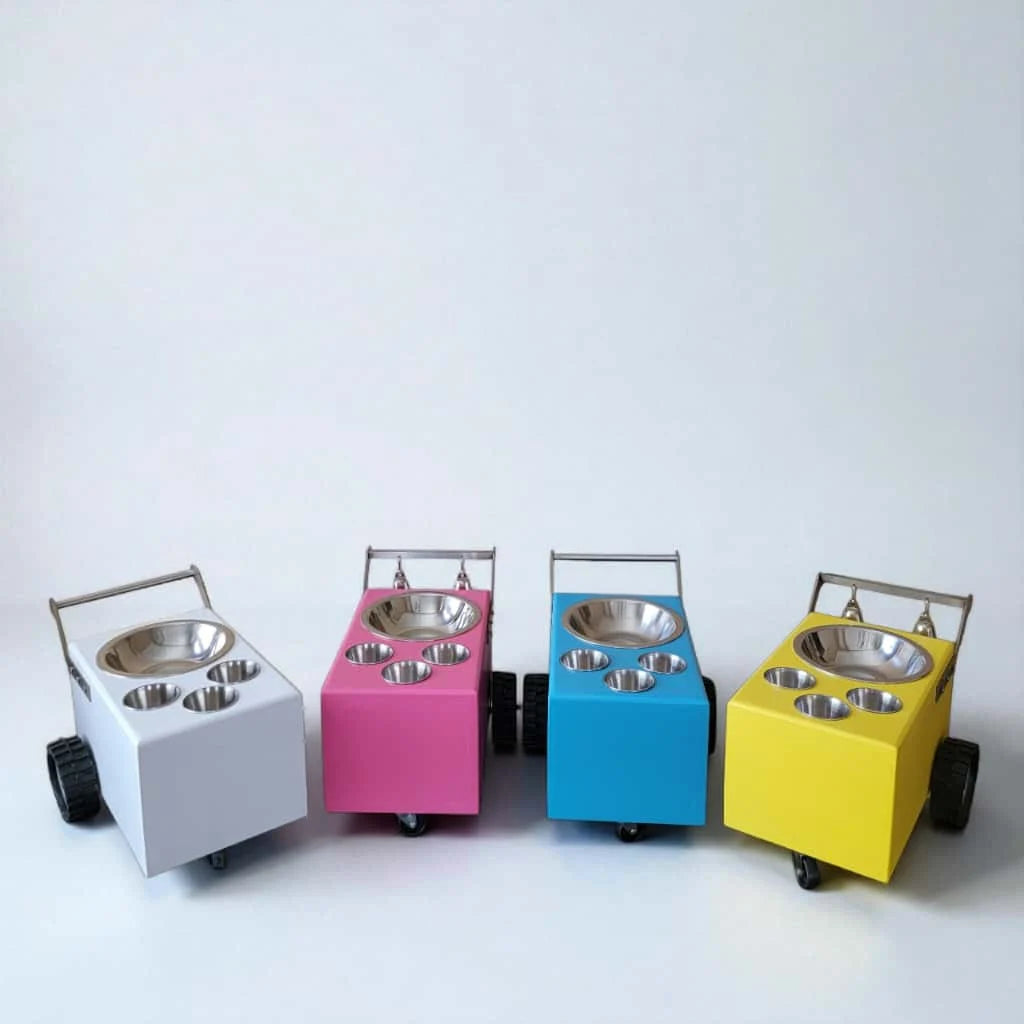 Set of 4 Colorful Small Table Top Ice Cream Cart / Snack Cart / Churro cart  – Boost Your Business image 3