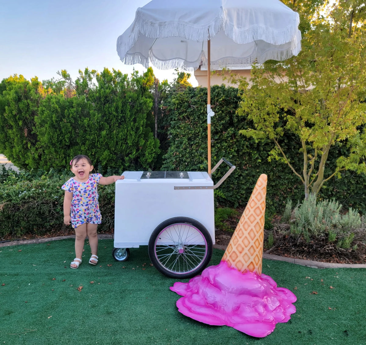 Melting Ice Cream Cone Prop 33.75” Upside Down – Pink Decoration image 2