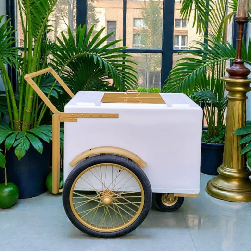 Elegant Standard Size Popsicle Cart – White with Gold Trim image 8
