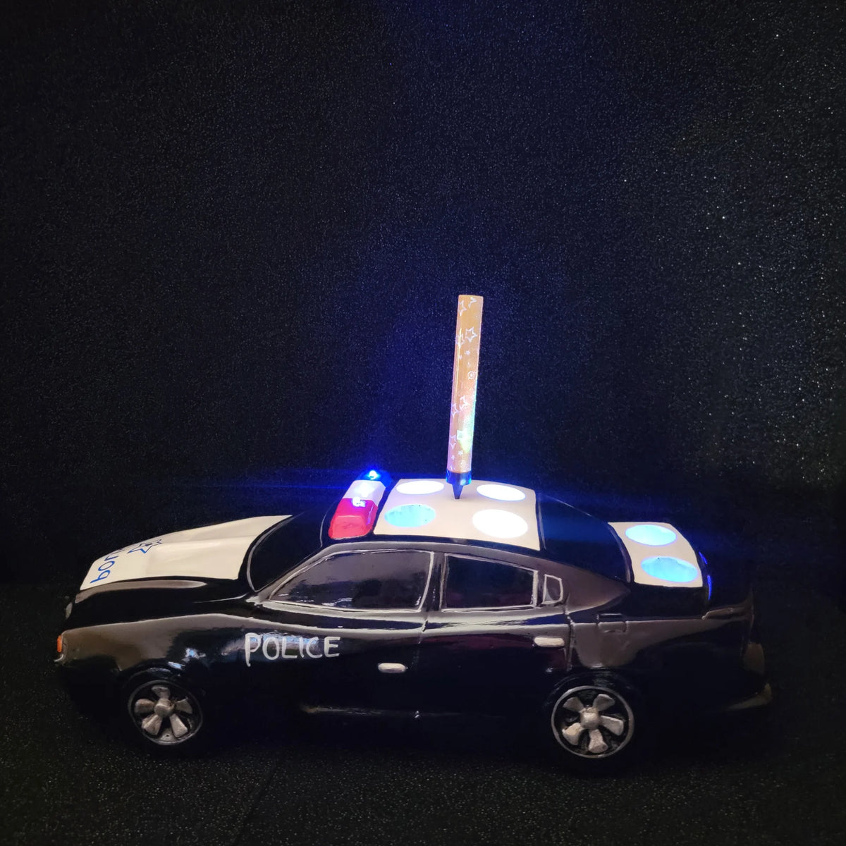 Police Car Tequila Shot Flight Tray with LED Lights – 6 Shot Glass Holder for Bars, Bottle Service, Parties & Events image 4